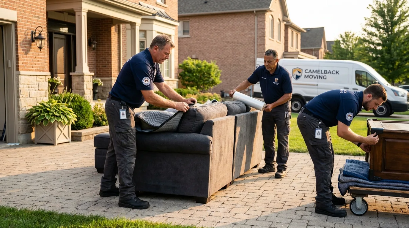 Large estate moving crew wrapping furniture in Norwood Young America, MN