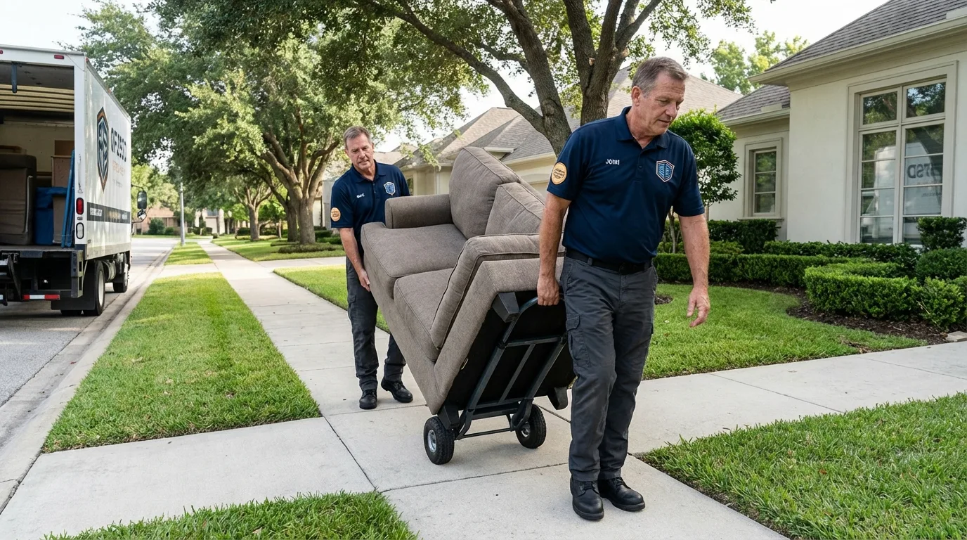 Local residential moving crew loading furniture in Norwood Young America, MN