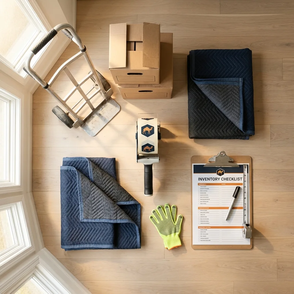 Professional moving supplies and packing materials layout for Norwood Young America residential relocations
